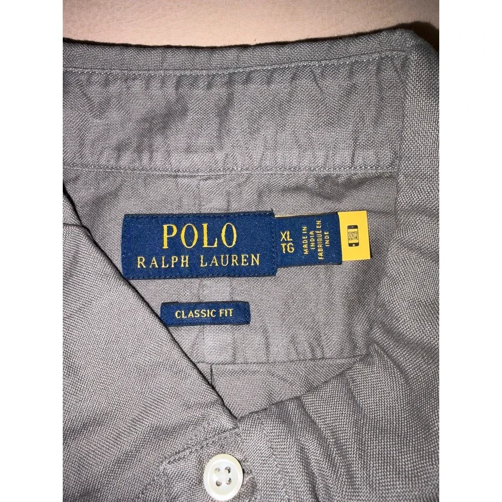 Polo Ralph Lauren Long Sleeve Oxford Button Down Solid Green Gray Classic Fit